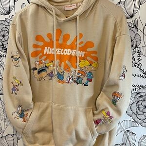 Nickelodeon Cream Hoodie with Orange Accents